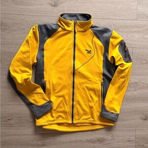 Salewa Men’s XXL Full Zip Fleece Jacket Yellow Grey Performance Outdoor Layer
